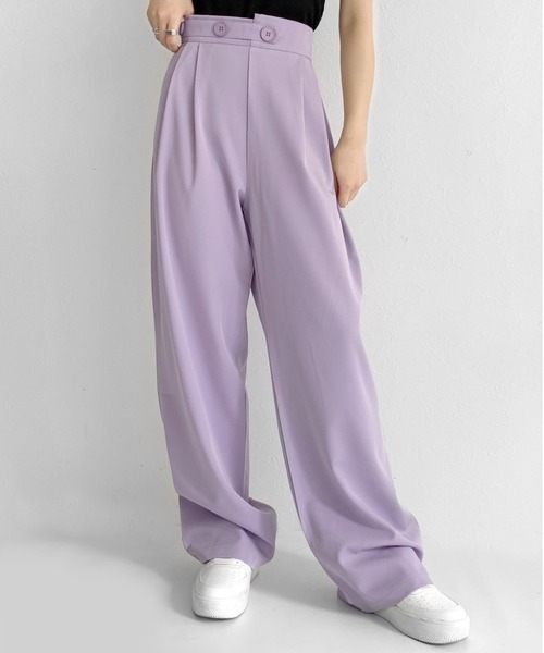 LVEU.(ラブユ.)の「High waist color slacks / ハイウエストカラースラックス(スラックス・レディース・ブラック/パープル/ブルー・FREE)」の16枚目の写真