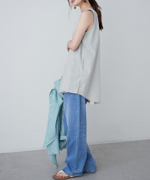 Fashion Letter(ファッションレター)の「ノースリーブチュニック(シャツ/ブラウス・レディース・ライトグレー/ブラック/オフホワイト/ブルー系その他・M/4L/LL/L/3L)」の13枚目の写真