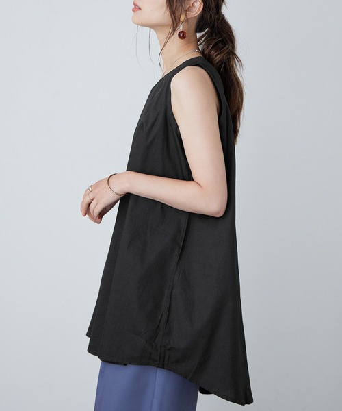 Fashion Letter(ファッションレター)の「ノースリーブチュニック(シャツ/ブラウス・レディース・ライトグレー/ブラック/オフホワイト/ブルー系その他・M/4L/LL/L/3L)」の20枚目の写真