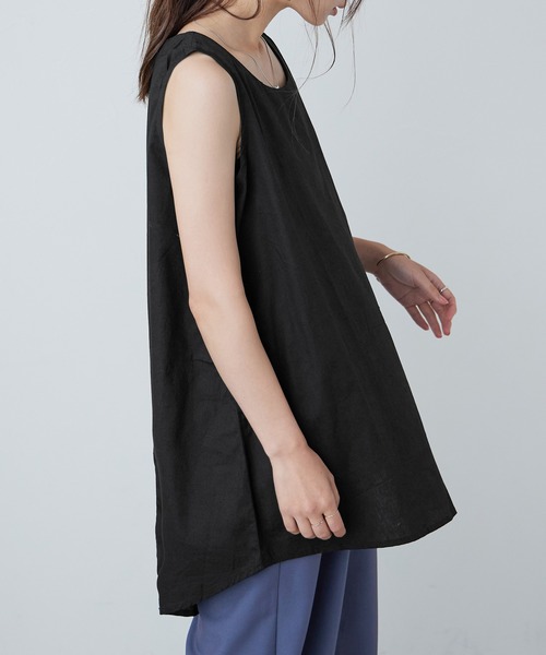 Fashion Letter(ファッションレター)の「ノースリーブチュニック(シャツ/ブラウス・レディース・ライトグレー/ブラック/オフホワイト/ブルー系その他・M/4L/LL/L/3L)」の15枚目の写真