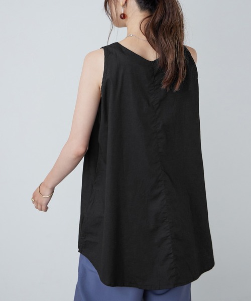 Fashion Letter(ファッションレター)の「ノースリーブチュニック(シャツ/ブラウス・レディース・ライトグレー/ブラック/オフホワイト/ブルー系その他・M/4L/LL/L/3L)」の7枚目の写真