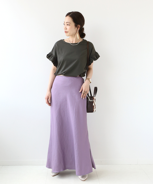 B.C STOCK（ベーセーストック）の「フリルスリーブTシャツ◆（Tシャツ/カットソー・レディース・ホワイト/ブラック/ベージュ/イエロー・FREE）」の10枚目の写真