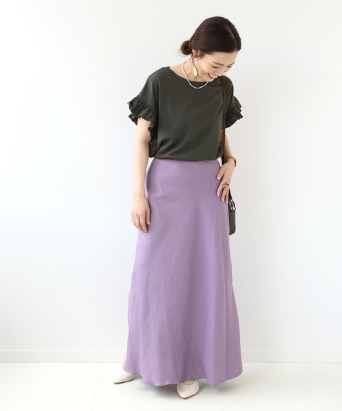 B.C STOCK（ベーセーストック）の「フリルスリーブTシャツ◆（Tシャツ/カットソー・レディース・ホワイト/ブラック/ベージュ/イエロー・FREE）」の5枚目の写真