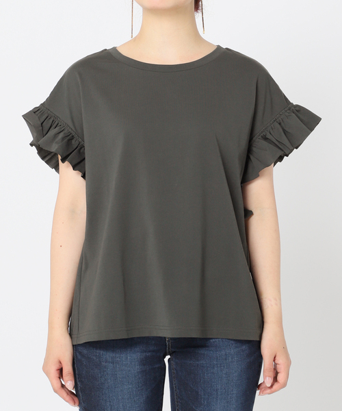 B.C STOCK（ベーセーストック）の「フリルスリーブTシャツ◆（Tシャツ/カットソー・レディース・ホワイト/ブラック/ベージュ/イエロー・FREE）」の18枚目の写真