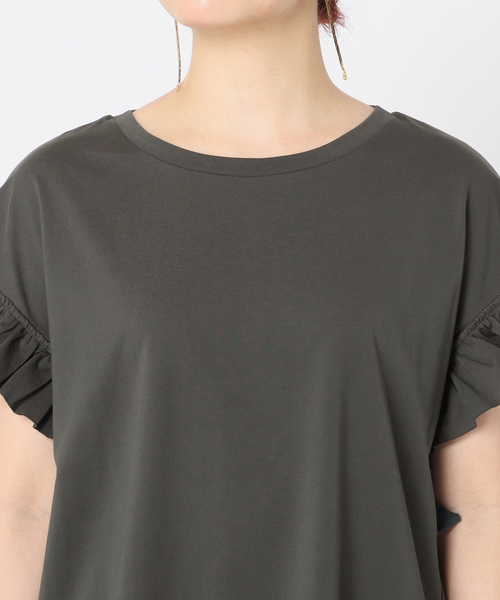 B.C STOCK（ベーセーストック）の「フリルスリーブTシャツ◆（Tシャツ/カットソー・レディース・ホワイト/ブラック/ベージュ/イエロー・FREE）」の14枚目の写真