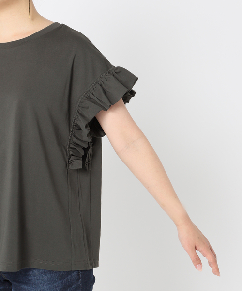 B.C STOCK（ベーセーストック）の「フリルスリーブTシャツ◆（Tシャツ/カットソー・レディース・ホワイト/ブラック/ベージュ/イエロー・FREE）」の19枚目の写真