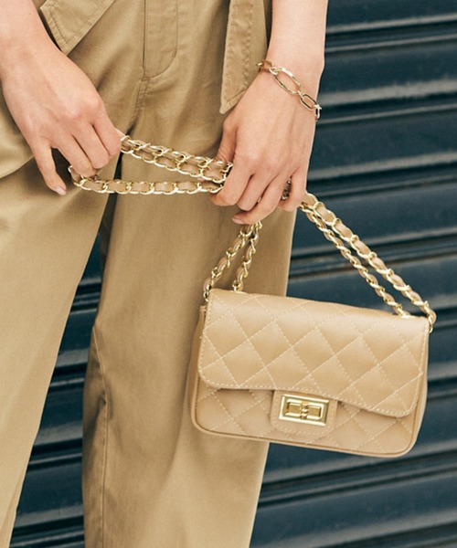 BARNYARDSTORM（バンヤードストーム）の「BARNYARDSTORM / AULENTTIキルトBAG2（ショルダーバッグ・レディース・ブラック/ベージュ・FREE）」の2枚目の写真