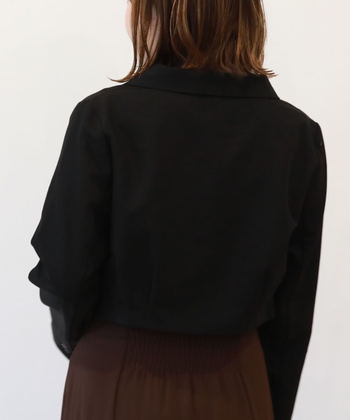 archives（アルシーヴ）の「長袖コンパクトシャツジャケット（シャツ/ブラウス・レディース・ブラック/アイボリー/ブラウン・MEDIUM）」の5枚目の写真