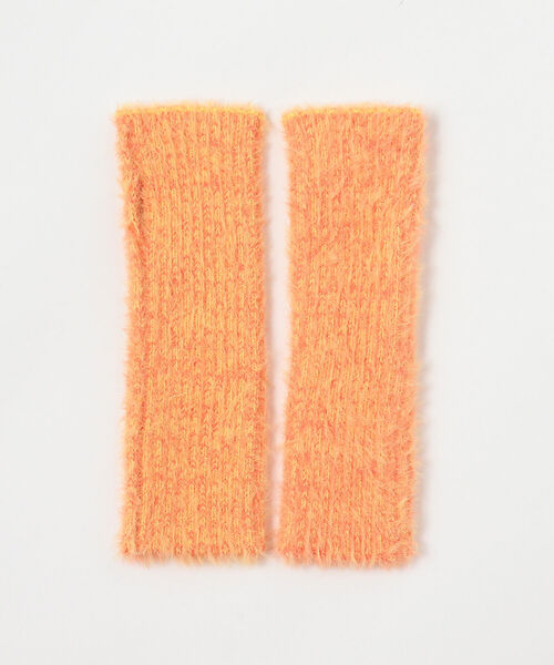 Ray BEAMS（レイビームス）の「Ray BEAMS / フラッフィー アームウォーマー（手袋・レディース・グリーン/オレンジ・ONE SIZE）」の4枚目の写真