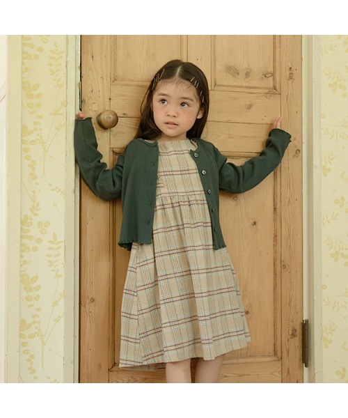 Lycee mine(リセマイン)の「選べる2パターンボリューム袖フリルワンピース(シャツワンピース・キッズ・ダークブラウン/ベージュ/ラベンダー/ライトグレー/アイボリー・100cm/110cm/150cm/130cm/120cm/140cm)」の11枚目の写真