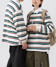 GENXDER（ノンジェンダー）の「【genxder】ユニセックスボーダーシャツカラースウェット（スウェット）」