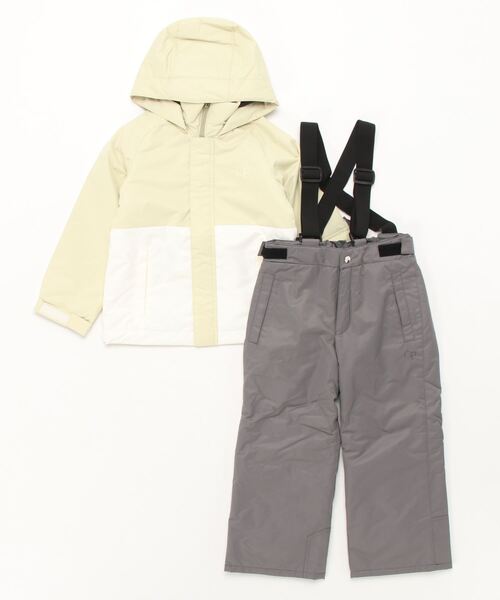 Ocean Pacific（オーシャンパシフィック）の「Ocean Pacific/オーシャンパシフィック スノーウェアセット キッズ 上下セット 雪 スキー 無地 配色 セット フーディ 肩ひも付き パンツ（その他アウター・キッズ・ベージュ/ピンク/ミント・L/M/S）」の2枚目の写真