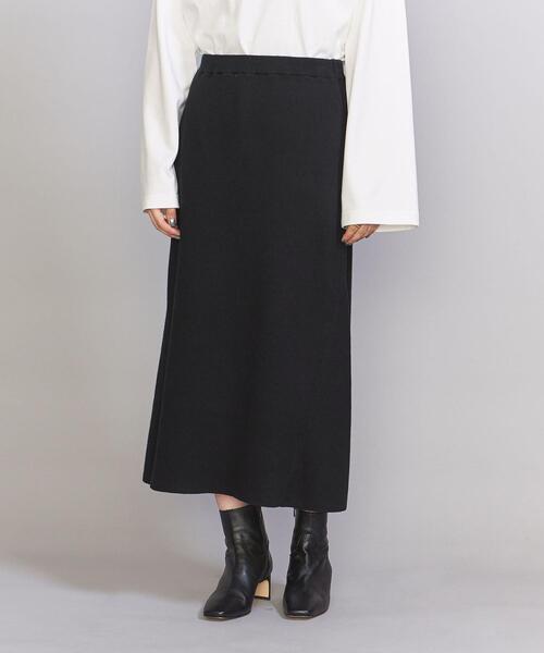 BEAUTY&YOUTH UNITED ARROWS（ビューティーアンドユースユナイテッドアローズ）の「コットンカシミヤ リブ パネルフレア ミドル スカート -ウォッシャブル-（スカート・レディース・ブラック/オリーブ/ピンク・S/M）」の8枚目の写真