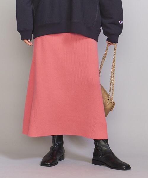 BEAUTY&YOUTH UNITED ARROWS（ビューティーアンドユースユナイテッドアローズ）の「コットンカシミヤ リブ パネルフレア ミドル スカート -ウォッシャブル-（スカート・レディース・ブラック/オリーブ/ピンク・S/M）」の17枚目の写真
