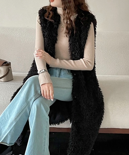 emi+（エミプラス）の「ボリュームファーロングベスト ジレ（ベスト