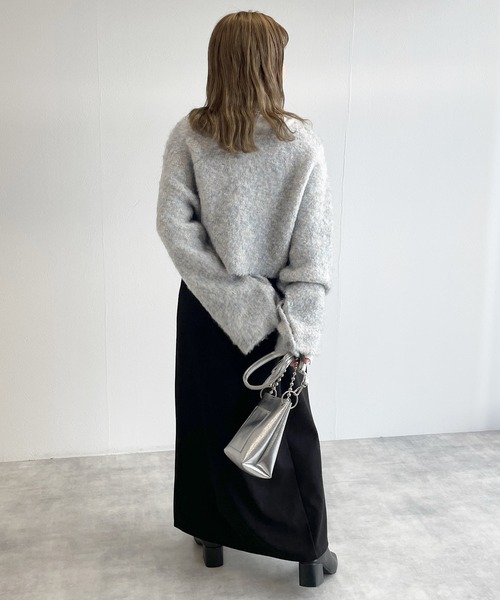w closet（ダブルクローゼット）の「ブークレ起毛オープンスリーブプルオーバー（ニット/セーター・レディース・グレー/オフホワイト/ピンク系/グレー系その他/ベージュ・FREE）」の22枚目の写真