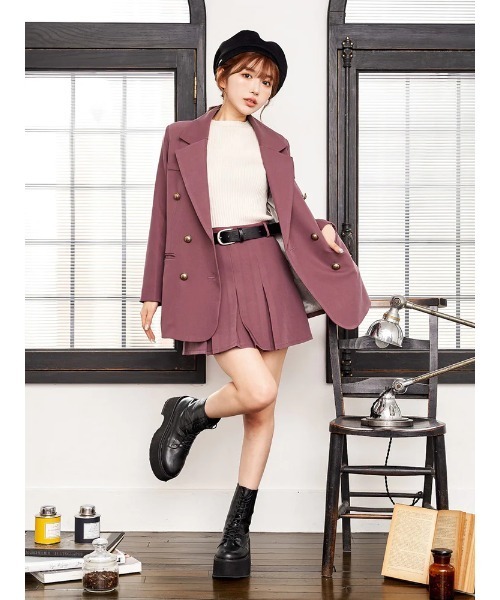 プリーツミニスカート　ダーリッチ darich M 赤 BRD ツイードチェックプリーツミニスカート（スカート）｜Darich