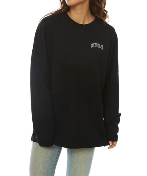 RVCA(ルーカ)の「RVCA レディース ARCHED FAKE RVCA LT ロングスリーブTシャツ【2022年秋冬モデル】/ルーカ長袖ロンT(Tシャツ/カットソー・レディース・ホワイト/ブラック・SMALL/MEDIUM/X-SMALL)」の5枚目の写真