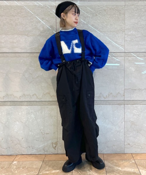 w closet(ダブルクローゼット)の「サスペンダー付きパラシュートスカート(ジャンパースカート・レディース・カーキ/ブラック/ピンク・FREE)」の10枚目の写真