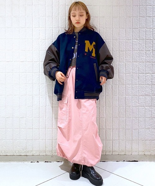 w closet(ダブルクローゼット)の「サスペンダー付きパラシュートスカート(ジャンパースカート・レディース・カーキ/ブラック/ピンク・FREE)」の6枚目の写真