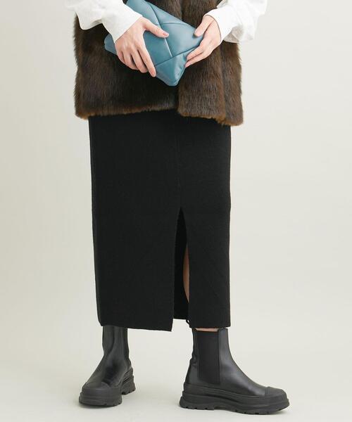 BEAUTY&YOUTH UNITED ARROWS（ビューティーアンドユースユナイテッドアローズ）の「【WEB限定】キャメルミックス タイトニットスカート -ウォッシャブル-（スカート・レディース・ブラック/グレー/ナチュラル・S/M）」の14枚目の写真