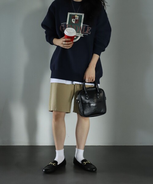 FREAK'S STORE(フリークスストア)の「クラックエンブレムロゴスウェット(スウェット・レディース・ワインレッド/ネイビー/ナチュラル・フリ-)」の6枚目の写真