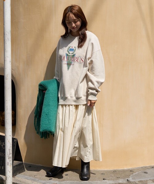 FREAK'S STORE(フリークスストア)の「クラックエンブレムロゴスウェット(スウェット・レディース・ワインレッド/ネイビー/ナチュラル・フリ-)」の12枚目の写真