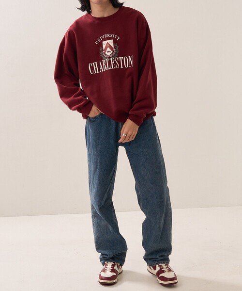 FREAK'S STORE(フリークスストア)の「クラックエンブレムロゴスウェット(スウェット・レディース・ワインレッド/ネイビー/ナチュラル・フリ-)」の22枚目の写真