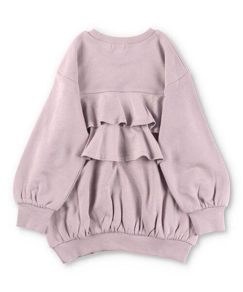 BRANSHES(ブランシェス)の「バックフリルチュニック(スウェット・キッズ・ブラック/ピンク・120/110/100/150/90/140/130)」の11枚目の写真