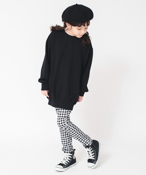 BRANSHES(ブランシェス)の「バックフリルチュニック(スウェット・キッズ・ブラック/ピンク・120/110/100/150/90/140/130)」の6枚目の写真