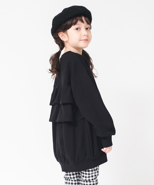 BRANSHES(ブランシェス)の「バックフリルチュニック(スウェット・キッズ・ブラック/ピンク・120/110/100/150/90/140/130)」の20枚目の写真