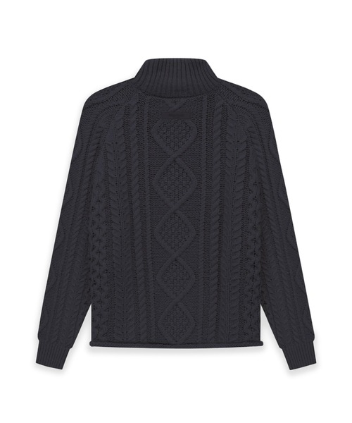 FOG ESSENTIALS（エフオージーエッセンシャルズ）の「FOG ESSENTIALS/エッセンシャルズ CABLE KNIT TURTLENECK ケーブル編み タートルネックセーター オーバーサイズ ワンポイント ロゴ（ニット/セーター・メンズ・ブラック/ホワイト/ライトグリーン・S/M/L/XL）」の6枚目の写真