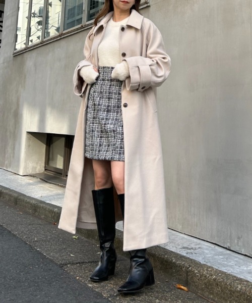 INGNI（イング）の「ステンカラーコート（ステンカラーコート・レディース・アイボリー/ブラック/ピンク/モカ・M）」の11枚目の写真