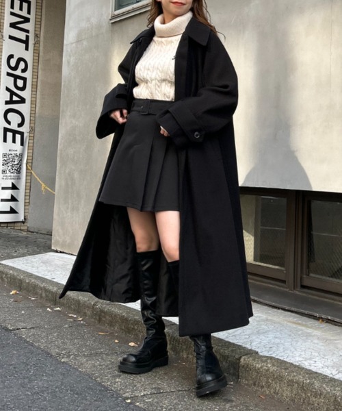 INGNI（イング）の「ステンカラーコート（ステンカラーコート・レディース・アイボリー/ブラック/ピンク/モカ・M）」の9枚目の写真