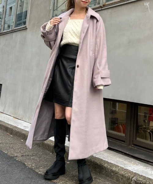 INGNI（イング）の「ステンカラーコート（ステンカラーコート・レディース・アイボリー/ブラック/ピンク/モカ・M）」の8枚目の写真