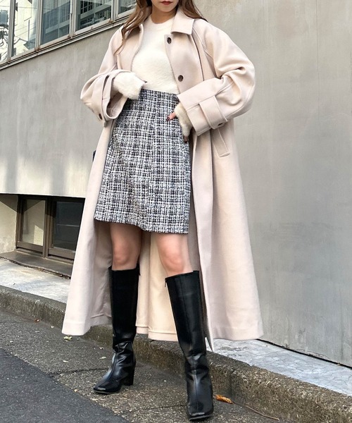 INGNI（イング）の「ステンカラーコート（ステンカラーコート・レディース・アイボリー/ブラック/ピンク/モカ・M）」の22枚目の写真