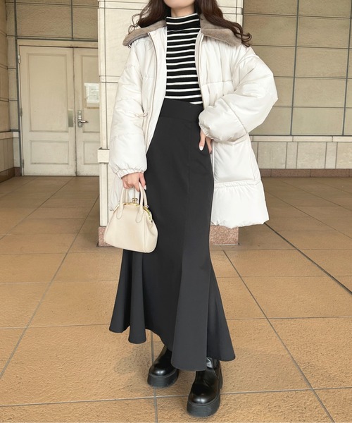 apres jour（アプレジュール）の「ショートダウンライクコート【ZOZOTOWN限定アイテム】（ダウンジャケット/コート・レディース・ブラック/アイボリー/ピンクベージュ/グレイッシュベージュ・X-LARGE/フリー）」の18枚目の写真