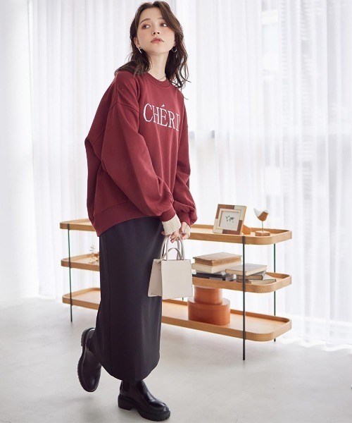 Rejoule(リジュール)の「裏起毛刺繍ロゴプルオーバー(スウェット・レディース・エンジ/ブラック/アイボリー/グレイッシュベージュ・FREE)」の16枚目の写真
