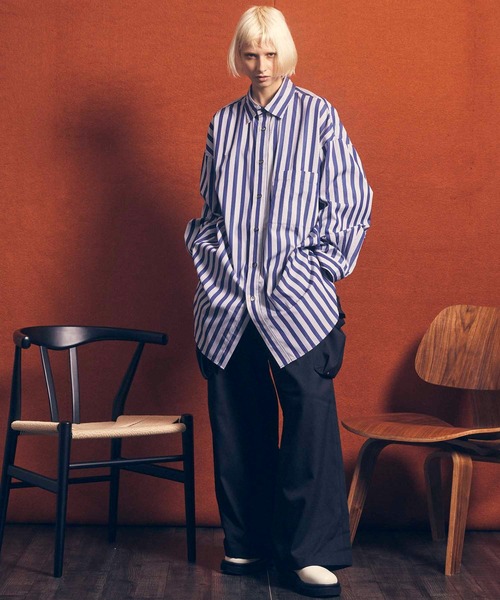 MAISON SPECIAL（メゾンスペシャル）の「《ユニセックスアイテム》THOMAS MASON/トーマスメイソン プライムオーバーシャツコート【MAISON SPECIAL/メゾンスペシャル】（シャツ/ブラウス・メンズ・イエロー/ブルー/ネイビー/オフホワイト/ブルー系その他・1/2/0）」の11枚目の写真