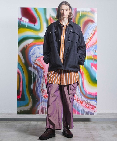 MAISON SPECIAL（メゾンスペシャル）の「《ユニセックスアイテム》THOMAS MASON/トーマスメイソン プライムオーバーシャツコート【MAISON SPECIAL/メゾンスペシャル】（シャツ/ブラウス・メンズ・イエロー/ブルー/ネイビー/オフホワイト/ブルー系その他・1/2/0）」の6枚目の写真