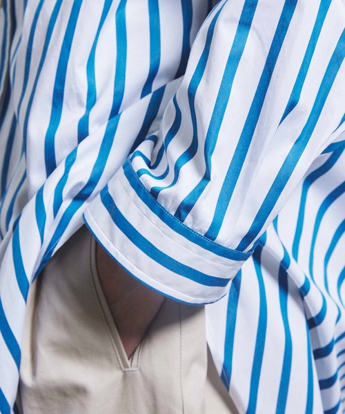 MAISON SPECIAL（メゾンスペシャル）の「《ユニセックスアイテム》THOMAS MASON/トーマスメイソン プライムオーバーシャツコート【MAISON SPECIAL/メゾンスペシャル】（シャツ/ブラウス・メンズ・イエロー/ブルー/ネイビー/オフホワイト/ブルー系その他・1/2/0）」の21枚目の写真