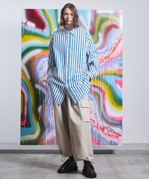 MAISON SPECIAL（メゾンスペシャル）の「《ユニセックスアイテム》THOMAS MASON/トーマスメイソン プライムオーバーシャツコート【MAISON SPECIAL/メゾンスペシャル】（シャツ/ブラウス・メンズ・イエロー/ブルー/ネイビー/オフホワイト/ブルー系その他・1/2/0）」の20枚目の写真