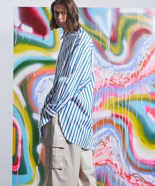 MAISON SPECIAL（メゾンスペシャル）の「《ユニセックスアイテム》THOMAS MASON/トーマスメイソン プライムオーバーシャツコート【MAISON SPECIAL/メゾンスペシャル】（シャツ/ブラウス・メンズ・イエロー/ブルー/ネイビー/オフホワイト/ブルー系その他・1/2/0）」の16枚目の写真