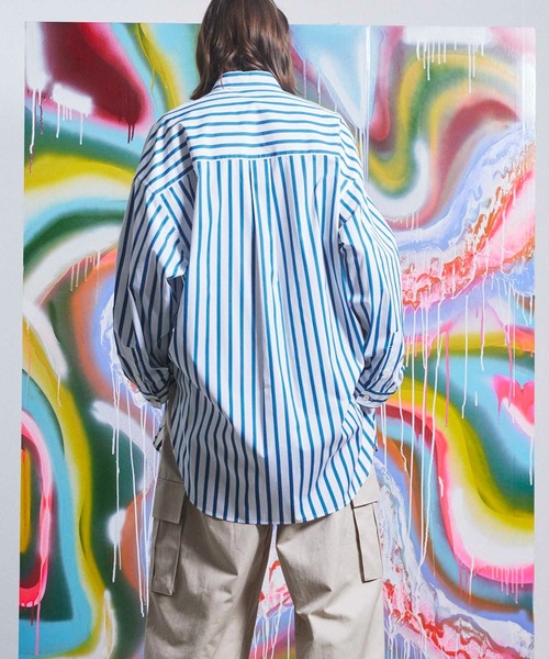 MAISON SPECIAL（メゾンスペシャル）の「《ユニセックスアイテム》THOMAS MASON/トーマスメイソン プライムオーバーシャツコート【MAISON SPECIAL/メゾンスペシャル】（シャツ/ブラウス・メンズ・イエロー/ブルー/ネイビー/オフホワイト/ブルー系その他・1/2/0）」の19枚目の写真