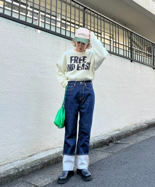 CIAOPANIC（チャオパニック）の「ロゴジャガードニットプルオーバー（ニット/セーター・レディース・ブラック/オフホワイト・FREE）」の12枚目の写真
