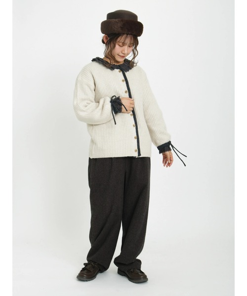 Samansa Mos2（サマンサ モスモス）の「レース重ね襟ブラウス（シャツ/ブラウス・レディース・ブラック/チャコール/キナリ・ﾌﾘ-）」の7枚目の写真