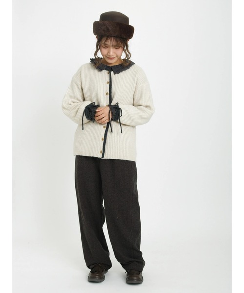 Samansa Mos2（サマンサ モスモス）の「レース重ね襟ブラウス（シャツ/ブラウス・レディース・ブラック/チャコール/キナリ・ﾌﾘ-）」の8枚目の写真