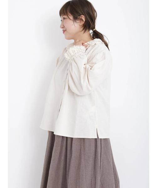 Samansa Mos2（サマンサ モスモス）の「レース重ね襟ブラウス（シャツ
