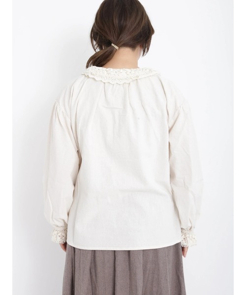 Samansa Mos2（サマンサ モスモス）の「レース重ね襟ブラウス（シャツ