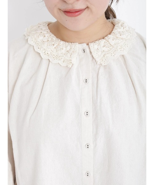Samansa Mos2（サマンサ モスモス）の「レース重ね襟ブラウス（シャツ